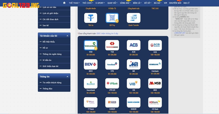 Thực hiện chuyển tiền bằng quét QR