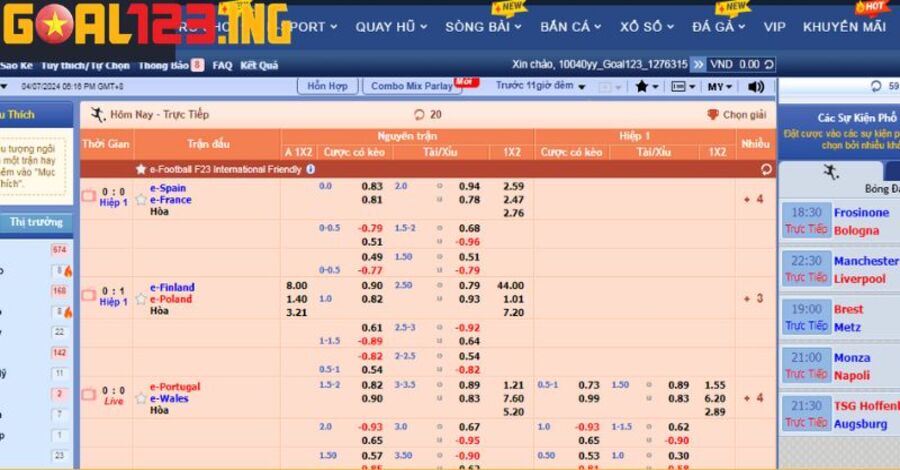 Thao tác trải nghiệm cùng sảnh game SBO Thể Thao